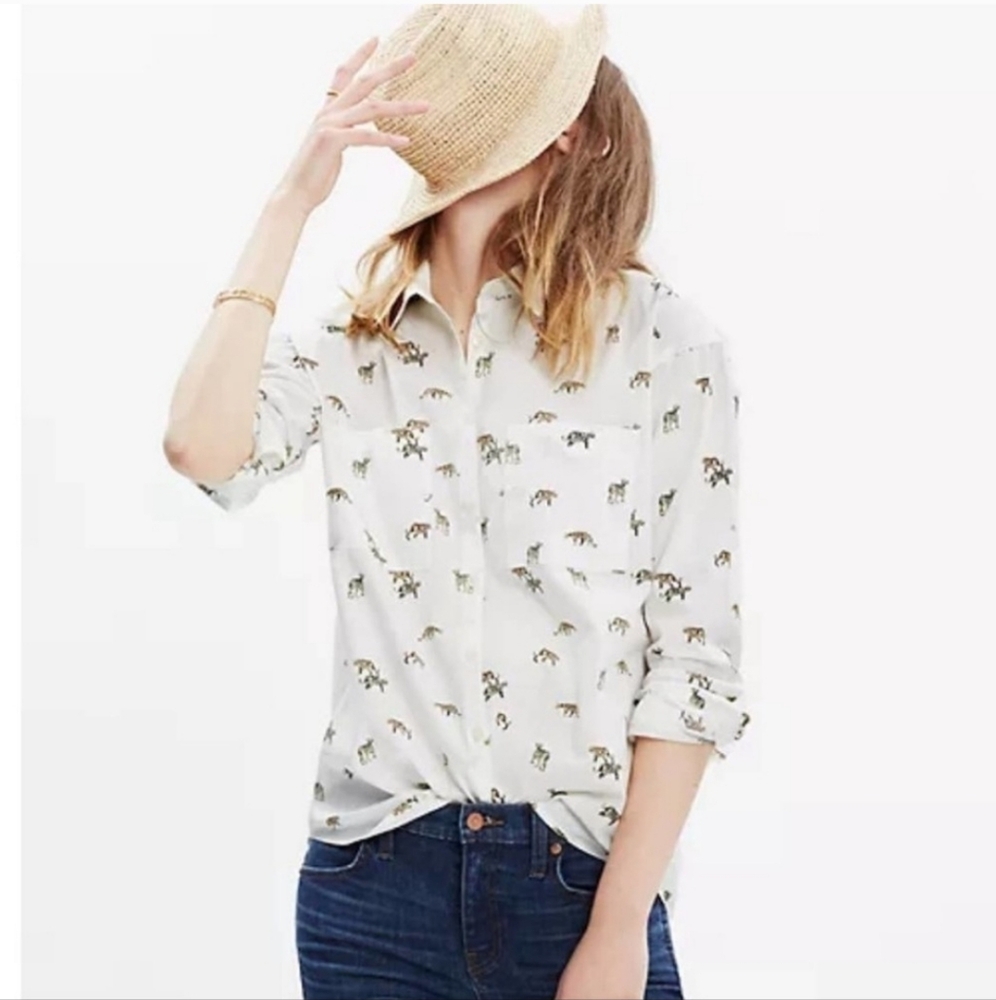 Madewell Button Down Shirt in Cat Walk Size Small - Picture 3 of 8